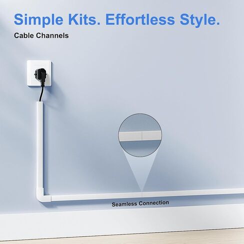 Yecaye Cord Hider, 113in One-Cord Cable Concealer, Cord Covers for Wires on Wall, Easy Install Cable Management Kit for 2 Small Wires, Cables Raceway Home Office, W0.59in H0.4in, White in Saudi Arabia