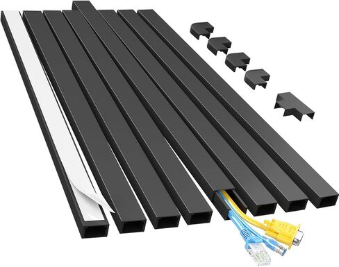 Yecaye Cord Hider, 113in One-Cord Cable Concealer, Cord Covers for Wires on Wall, Easy Install Cable Management Kit for 2 Small Wires, Cables Raceway Home Office, W0.59in H0.4in, White in Saudi Arabia
