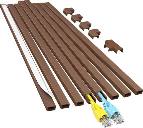 Yecaye Cord Hider, 113in One-Cord Cable Concealer, Cord Covers for Wires on Wall, Easy Install Cable Management Kit for 2 Small Wires, Cables Raceway Home Office, W0.59in H0.4in, White in Saudi Arabia