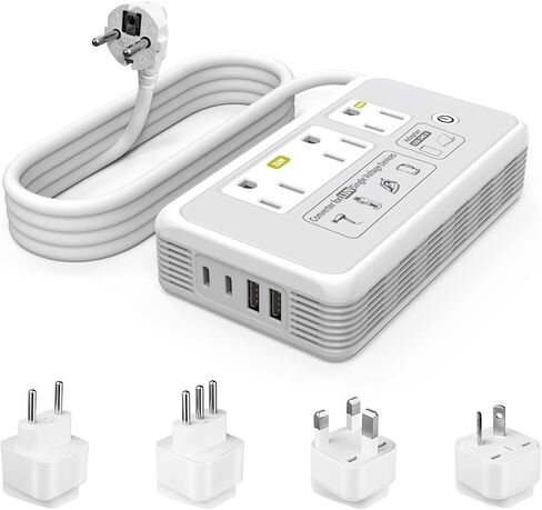 220V to 110V Voltage Converter, 2000W Adapter US to Europe International Travel, Mapambo Universal Voltage Converter (Gray) in Kuwait