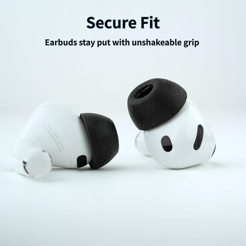 متوافق مع TrueGrip MAX | نصائح بديلة لسماعات الأذن من إسفنج الذاكرة الفاخر لجهاز Apple AirPods Pro Gen 3 | راحة تدوم طويلاً، أقصى قدر من المتانة، ملاءمة آمنة، عزل فائق للضوضاء| أسود (S/M/L) (3 أزواج) in Kuwait