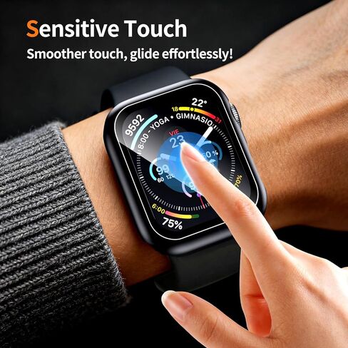 حافظة لواقي شاشة Apple Watch SE 3 (2025)/SE 2/SE/Series 4 5 6 44 ملم زجاج مقسى عالي الدقة | سليم الحرس الوفير | تغطية كاملة للحماية | غطاء وجه صلب من البولي كربونات متوافق مع iWatch in Kuwait