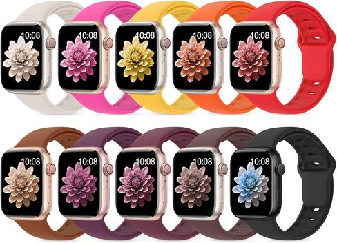 10 Pack Silicone Sport Bands Compatible with Apple Watch Band Women Men | 38mm 40mm 41mm 42mm 44mm 45mm 46mm 49mm Soft Waterproof Wrist Band for iWatch Series 11 10 9 8 7 6 5 4 3 2 1 SE Ultra in Kuwait