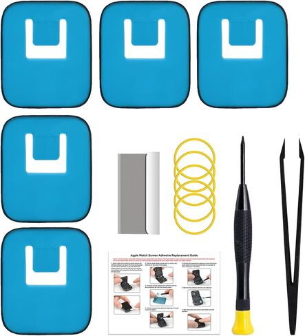 GREEN FUSION 5Pcs Pre-Cut Upgraded Screen Adhesive Tape Compatible with Apple Watch Series 4/5/6 40mm Frame Sticker Replacement, with Toolkit, Instruction in Saudi Arabia