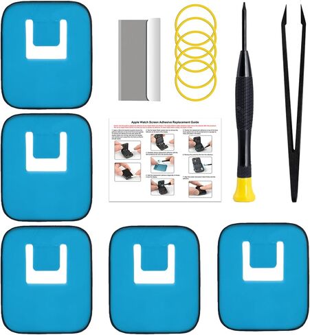 GREEN FUSION 5Pcs Pre-Cut Upgraded Screen Adhesive Tape Compatible with Apple Watch Series 4/5/6 44mm Frame Sticker Replacement, with Toolkit, Instruction in Saudi Arabia