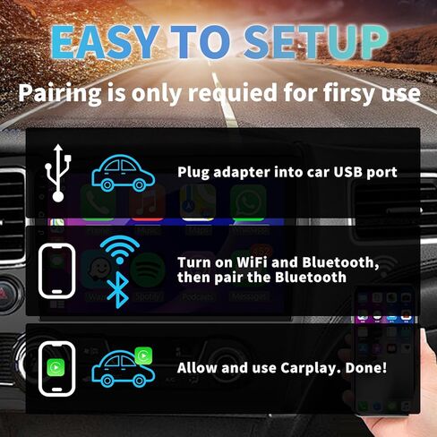 2026 محول لاسلكي 2 في 1 لـ Apple CarPlay وAndroid Auto، التوصيل والتشغيل سلكي صغير بزمن وصول منخفض إلى دونجل لاسلكي للسيارات ذات واجهات USB من النوع A أو النوع C، لهواتف iPhone وAndroid، بدون تأخير in Kuwait