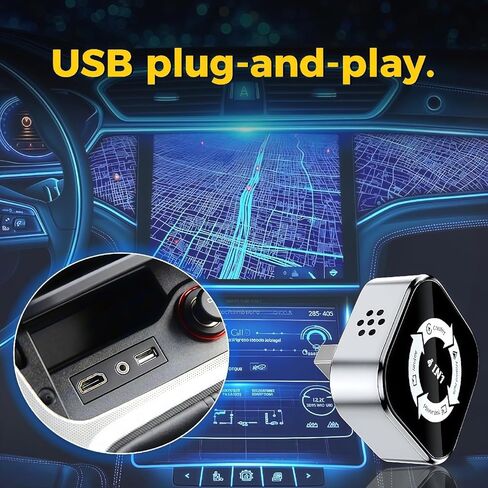 محول CarPlay اللاسلكي 4 في 1، تمت ترقيته 2026 لمحول Apple CarPlay اللاسلكي/Android auto/AirPlay/MirrorLink، تصميم USB صغير مع امتداد من النوع C، اتصال تلقائي سريع، التوصيل والتشغيل in Saudi Arabia