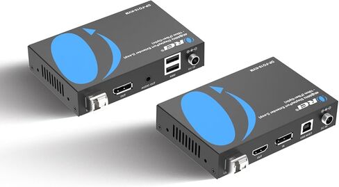 OREI 4K DisplayPort KVM Extender Over Fiber Optic Balun - USB 1.1 UltraHD 4K @ 60Hz Supports Keyboard & Mouse Up to 10 KM in Single Mode - 300M in Multi-Mode in Saudi Arabia