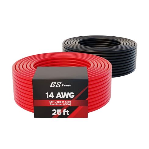 GS Power 200ft CCA 10 قياس أسلاك السيارات، أحمر وأسود-100 قدم لكل لفة، 10 AWG 12 فولت، سلك كهربائي مرن لمكبر الصوت ذو جهد منخفض أساسي للسيارة ستيريو الصوت مقطورة تسخير الأسلاك هوكوب DIY in Kuwait