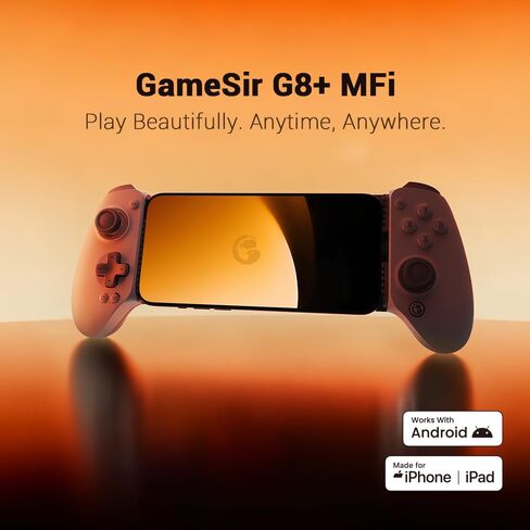 وحدة تحكم الهاتف GameSir G8 Plus MFi لأجهزة iPhone 15/16/17/iPad Mini وAndroid (USB-C)، معتمدة رسميًا من MFi - قبضة مريحة، Play Call of Duty، Stream Xbox، 2 زر خلفي احترافي in Kuwait