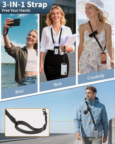 VVAAGG Cell Phone Lanyard for iPhone: Adjustable Phone Strap Crossbody Neck and Wrist Strap Anti-Theft Lanyard Travel Essential Compatible for iPhone Android Smartphones in Saudi Arabia