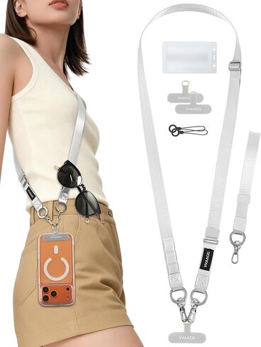 VVAAGG Cell Phone Lanyard for iPhone: Adjustable Phone Strap Crossbody Neck and Wrist Strap Anti-Theft Lanyard Travel Essential Compatible for iPhone Android Smartphones in Saudi Arabia