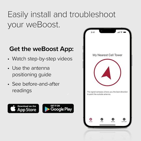 weBoost Home Studio Lite - Cell Phone Signal Booster for Verizon and AT&T only | Boosts 5G, 4G LTE up to 3,000 sq. ft | Made in the U.S. | FCC Approved (model 470165) in Saudi Arabia
