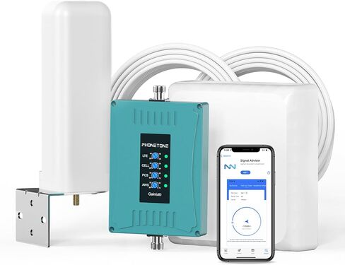 تقوية إشارة الهاتف الخليوي لـ Verizon وAT&T | ما يصل إلى 4500 قدم مربع | تعزيز إشارة 4G LTE 5G على النطاق 12/13/17 | مكرر خلوي ثنائي النطاق 65 ديسيبل مع هوائيات عالية الكسب | تمت الموافقة عليه من قبل لجنة الاتصالات الفيدرالية (FCC). in Saudi Arabia