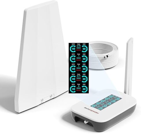 معزز الهاتف الخليوي للمنزل، شاشة LCD ذكية، معزز إشارة الهاتف الخليوي حتى 5000 قدم مربع، تعزيز 5G و4G LTE لجميع شركات النقل الأمريكية - Verizon، AT&T، T-Mobile والمزيد، معتمد من لجنة الاتصالات الفيدرالية (FCC) in Kuwait