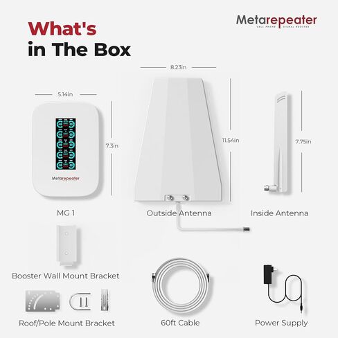 معزز الهاتف الخليوي للمنزل، شاشة LCD ذكية، معزز إشارة الهاتف الخليوي حتى 5000 قدم مربع، تعزيز 5G و4G LTE لجميع شركات النقل الأمريكية - Verizon، AT&T، T-Mobile والمزيد، معتمد من لجنة الاتصالات الفيدرالية (FCC) in Kuwait