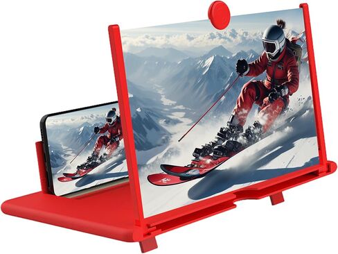 12 Inch Smartphone Screen Magnifier 3D HD Foldable Phone Stand with Adjustable Angle, Suitable for Movies, Videos, and Games,Supports All Smartphones. (Black) in Saudi Arabia