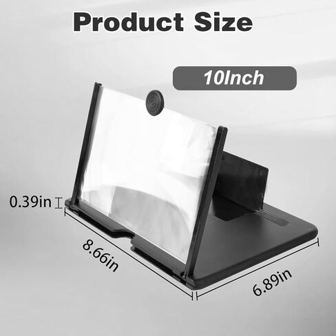 12INCH Mobile Phone Magnifier Screen,2026 New 3D HD Magnifier Projector Screen Enlarger for Movies,Videos,Gaming and Travel,Foldable Phone Stand with Screen Amplifier,Supports All Smartphones (Black) in Kuwait