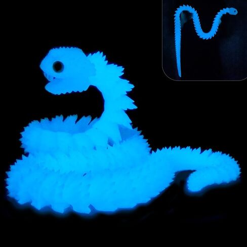 48.8inch Super Large 3D Printed Snake,Movable Teeth,Bigger Fidget Crystal Snake Toys,3D Printed Stuff Animals Toys,Articulated Snake for Home Office Desk Wall Decor (Black-Red) in Saudi Arabia