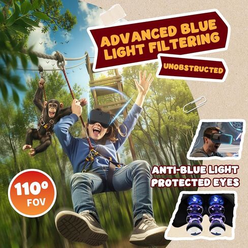 DESTEK V5 VR Headset for Phone, 128 Premium VR apps Included, Anti-Blue Eyes Protected HD Lenses, 110° FOV Virtual Reality Headsets for iPhone, Android Phone- Black in Kuwait