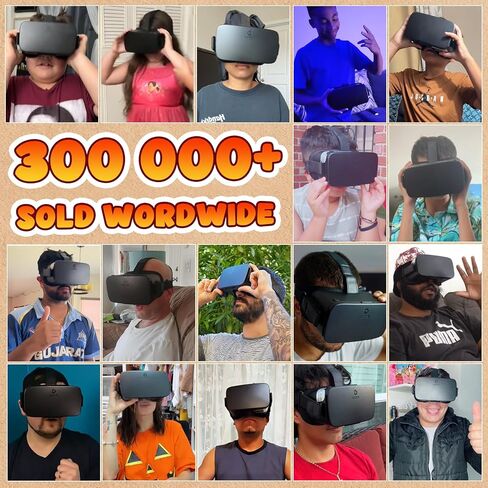 DESTEK V5 VR Headset for Phone, 128 Premium VR apps Included, Anti-Blue Eyes Protected HD Lenses, 110° FOV Virtual Reality Headsets for iPhone, Android Phone- Black in Kuwait