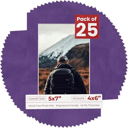 Poster Palooza 5x7 Mat for 4x6 Photo - Precut Royal Blue Suede Picture Matboard for Frames Measuring 5 x 7 Inches - Bevel Cut Matte to Display Art Measuring 4 x 6 Inches - Acid Free ONE MAT in Saudi Arabia