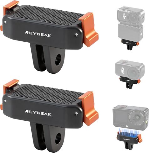 REYGEAK Quick Release Mount for DJI Osmo Nano/Action 6,Magnetic Adapter Base Mount with Dual-Claws for DJI OSMO Action Accessories(Two Pack) in Saudi Arabia