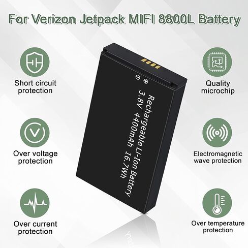 MiFi 8800L Battery Replacement for Inseego: 3.8V 4400mAh 16.7Wh Verizon MiFi 7730L Battery for Novatel Jetpack MiFi 8800L 7730L Mobile Hotspot 40123117 in Kuwait