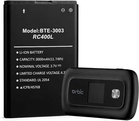 استبدال البطارية لنقطة اتصال Orbic Verizon Speed ​​Mobile Hotspot RC400L موديل BTE-3003 ORB400LB Mobi إصلاح جزء إصلاح مشكلة الطاقة الميتة، قابلة لإعادة الشحن، سعة عالية، آمنة وموثوقة in Saudi Arabia