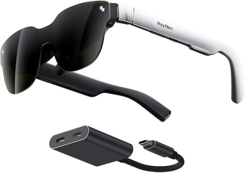 مجموعة نظارات RayNeo Air 3s ومحول USB-C - نظارات عرض فيديو HueView مقاس 201 بوصة 120 هرتز in Kuwait