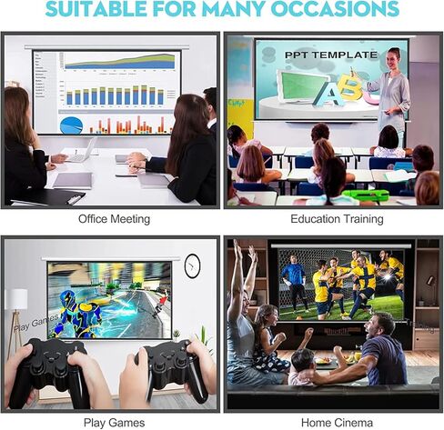 DINAH 120 Inch Electric Projector Screen with Remote, Automatic Air Indoor Drop Down, Motorized 4K 3D HD Projection for Movies in Saudi Arabia
