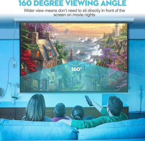 DINAH 120 Inch Electric Projector Screen with Remote, Automatic Air Indoor Drop Down, Motorized 4K 3D HD Projection for Movies in Saudi Arabia