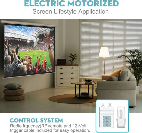 DINAH 120 Inch Electric Projector Screen with Remote, Automatic Air Indoor Drop Down, Motorized 4K 3D HD Projection for Movies in Saudi Arabia