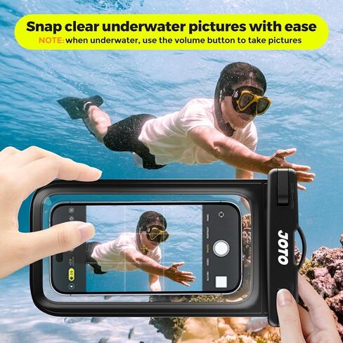 حافظة هاتف JOTO 2 Pack Universal مقاومة للماء لهاتف iPhone 17 Air 16 15 14 13 12 11 Plus Pro Max، IPX8 حقيبة جافة للهاتف المحمول XR X SE، Galaxy S23 S22 S21 S20+ S20 S10 Plus Note، بكسل يصل إلى 7 بوصات - أسود in Kuwait
