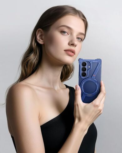 OATSBASF Minimalist Phone Case for Samsung Galaxy Z Fold 7, 360° Rotation Kickstand Aluminum Metal Frameless Design Bumper Z Case, Protective Shock Grade Shell (Blue) in Saudi Arabia