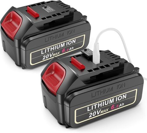 6Ah 20V Max استبدال لبطارية Dewalt 20V مع منفذ شحن USB-C متوافق مع بطارية Dewalt 20v DCB201 DCB205 DCB200 DCB206 أدوات كهربائية لاسلكية in Kuwait