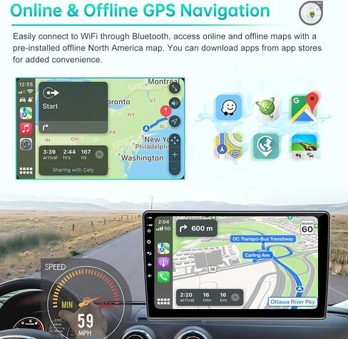 ستيريو راديو السيارة لسيارة Honda Accord الجيل السابع (2003-2007) Android 14 2GB+64GB CarPlay اللاسلكي وAndroid Auto، شاشة لمس IPS 10 بوصة، بلوتوث WiFi GPS Navi، FM/AM، كاميرا احتياطية، SWC in Kuwait