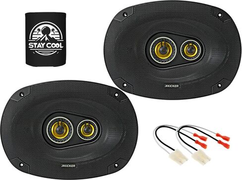 مكبرات صوت KICKER مقاس 6 × 9 بوصة لمجموعة ترقية Nissan Frontier 2005-2013 - زوج من سلسلة CS مع حزام، مكبر صوت للباب الأمامي للسيارة CSC693، 46CSC6934 in Kuwait