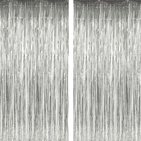 2 حزمة من ستائر الرقائق المعدنية خلفية ذهبية معدنية بهرج من الرقائق المعدنية ستائر كشك الصور لعيد الميلاد والزفاف والكريسماس ورأس السنة الجديدة وديكورات حفلات الاحتفالات (ذهبي) in Kuwait