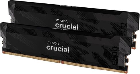 مجموعة ذاكرة الوصول العشوائي Crucial Pro DDR5 بسعة 32 جيجابايت (2 × 16 جيجابايت)، 6400 ميجاهرتز CL32، ذاكرة ألعاب سطح المكتب لرفع تردد التشغيل، متوافقة مع Intel XMP 3.0 وAMD Expo، أسود - CP2K16G64C32U5B in Kuwait