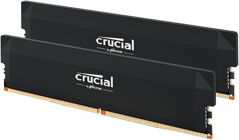 مجموعة ذاكرة الوصول العشوائي Crucial Pro DDR5 بسعة 32 جيجابايت (2 × 16 جيجابايت)، 6400 ميجاهرتز CL32، ذاكرة ألعاب سطح المكتب لرفع تردد التشغيل، متوافقة مع Intel XMP 3.0 وAMD Expo، أسود - CP2K16G64C32U5B in Kuwait