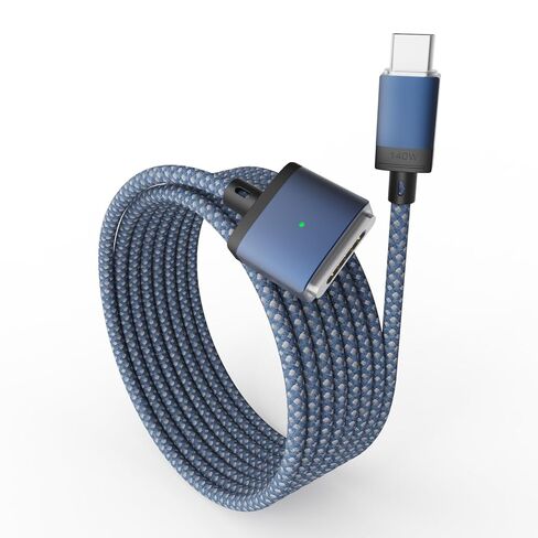 كابل USB-C إلى مغناطيسي 140 واط لشحن M4 MacBook Pro Air، 6.6 قدم متوافق مع كابل MagSafe 3 لجهاز MacBook Air (15''13''M4 2025، M3 2024، M2 2023، M2 2022)، Pro(16"14"2024/2023/2021) أزرق-2 متر in Kuwait