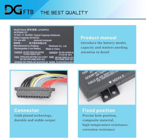بطارية كمبيوتر محمول DGFTB L21D4PC2 L21M4PC5 متوافقة مع Lenovo Legion 7 16ARHA7 16IAX7 Series L21D4PC2 SB11F53995 5B11F54000 L21C4PC2 SB11F54009 5B11F53998 SB11F54008 5B11F54006 15.52 فولت 99.9 وات/6440 مللي أمبير in Saudi Arabia