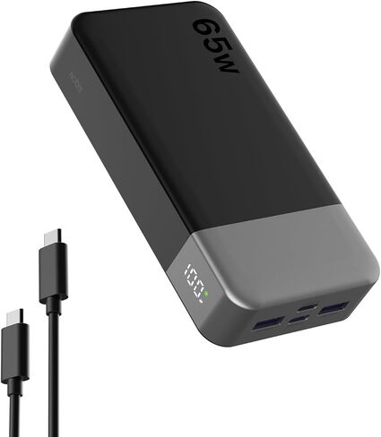 NOBIS 20000mAh Battery Pack Power Bank 65W Power Bank, Portable Charger with Digital Display, Dual USB-C/USB-A Fast Charging for Laptop, Phone, Tablet, Travel-Friendly External Battery Pack in Kuwait