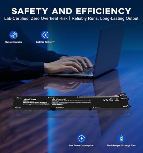 6GTPY Replacement Battery for Dell XPS 15 9560 9570 7590 Precision 5510 5520 5530, Compatible with Part Numbers 5041C 4GVGH 5D91C, 8398mAh 97Wh 6-Cell Li-ion High Performance Laptop Battery in Saudi Arabia