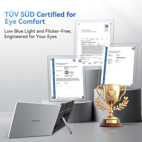 Blackview DCM8 Triple Laptop Screen Extender,15.6" 1080P FHD IPS Portable External Screen,Two Cable USB C Travel for 13-17'' Laptop,Plug & Play Compatible with Windows/Mac/Chrome OS/Mobile Devices in Kuwait