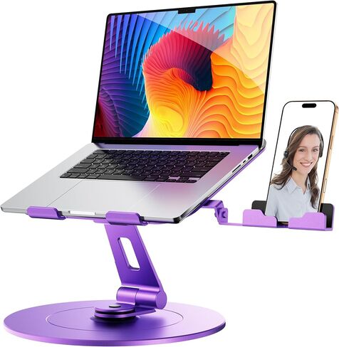 LOXP Adjustable Laptop Stand for Desk, Portable Airflow Laptop Riser Holder | Metal, Foldable, Ergonomic, Computer Notebook Stand Perfect for Home Desk, Office, Coffee Shops, Travel, 10-15.6" Laptops in Saudi Arabia