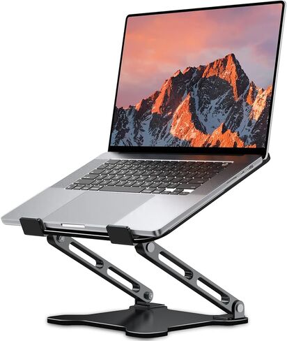 Adjustable Laptop Stand for Desk, Metal Foldable Laptop Riser, Ventilated Cooling Bracket, Ergonominc Computer Notebook Stand for Desk Compatible with 10-15.6“ Laptops in Saudi Arabia