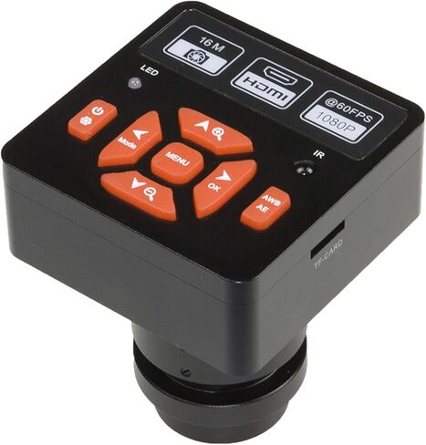 مجهر الفحص الصناعي Vision Scientific VS-12-5607NS-IFR09 أحادي العين مع كاميرا رقمية HDMI/USB بدقة 16 ميجابكسل | نطاق تكبير 0.7X-5.0X، حامل C 0.4X | حامل عمود بقاعدة كبيرة | ضوء حلقي 144-LED in Kuwait