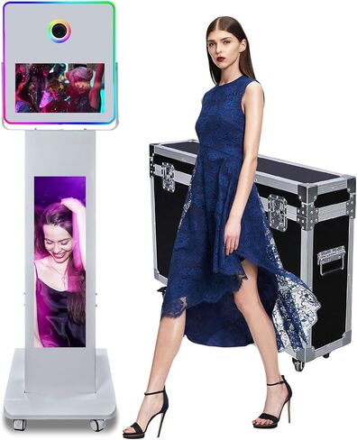 آلة كشك الصور مع شاشة LCD مقسمة مقاس 29 بوصة، وإضاءة ملء RGB جديدة، وشاشة تعمل باللمس مرآة مقاس 15.6 بوصة كشك تصوير للحفلات وحفلات الزفاف (آلة كشك الصور) in Saudi Arabia